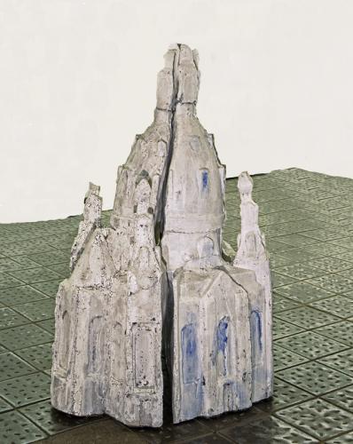Frauenkirche vier einzelne Formen, weiß glasiert