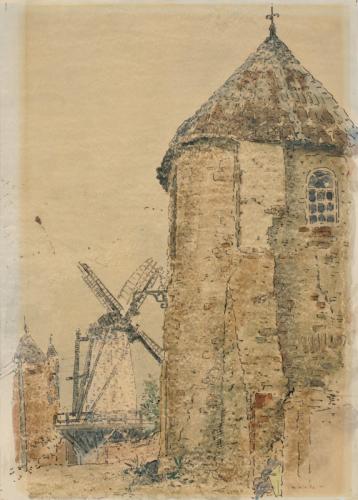 ohne Titel (Turm und Mühle in Xanten)