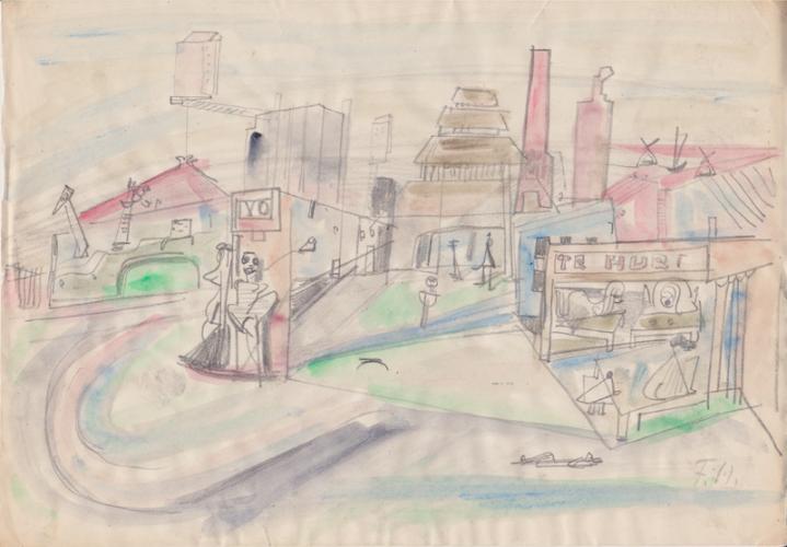 ohne Titel (surreale Stadtlandschaft)