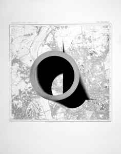 ohne Titel (R�hre vor Stadtplan von D�sseldorf)