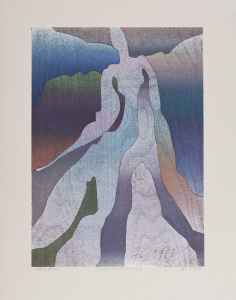 ohne Titel (Figur in Gebirgslandschaft)
