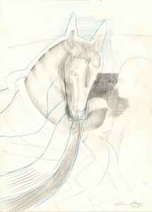 Studie zu: Andrea Mantegna, Diener mit Pferd