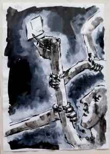 ohne Titel (Komposition mit Figur und Armen)