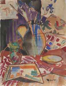 Stilleben mit Blumenvase